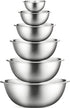 COOK WITH COLOR 6 Piece Stainless Steel Mixing Bowls Set, Nesting Prep and Mixing Bowls