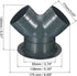 PATIKIL 3 Way Duct Splitter, 3"x3"x4" Y Reducer Connector Air Vent Duct Hose Exhaust Pipe Adapter with Flange for Dryer Exhaust Fan Vent Systems HVAC, Grey
