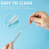 Senneny Set of 5 Stainless Steel Straws with Silicone Flex Tips, 2 Cleaning Brushes, and 1 Portable Bag (Silver)