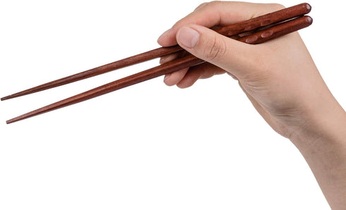 Heim Concept 5-Pairs Natural Wood Chopsticks Set, Reusable Bamboo Chinese Korean Japanese Chop Stick