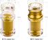 Acrylic Condiment Salt Pepper Chili Powder Shaker - Cruet Bottle with Nine-Hole Cover, Gold & Clear, F5xH9.4cm