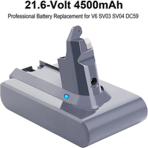 Biswaye 21.6V 4.5 Ah V6 Battery Compatible with Dyson V6 DC62 DC59 DC58 SV03 SV04 SV06 SV09 Slim Animal Absolute