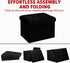 17x13x13in(Black) LINMAGCO Storage Ottoman Folding Foot Stool Velvet Foot Rest with Padded Modern Ottoman with Storage
