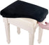 SINOSSO Soft Velvet Vanity Bench Cover, Stretch Washable Rectangle Saddle Bar Stool Slipcover - Black