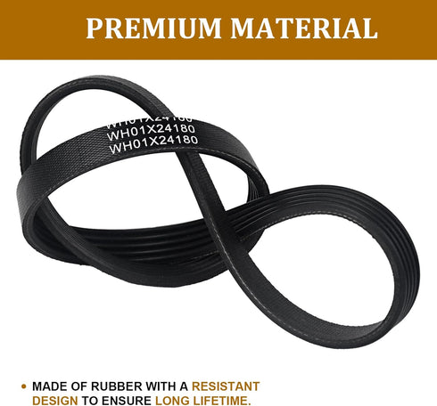 WH01X24180 Washer Drive Belt for GE Clothes Washing Machine, Replacement Parts AP6024314, 4455970, PS11736832