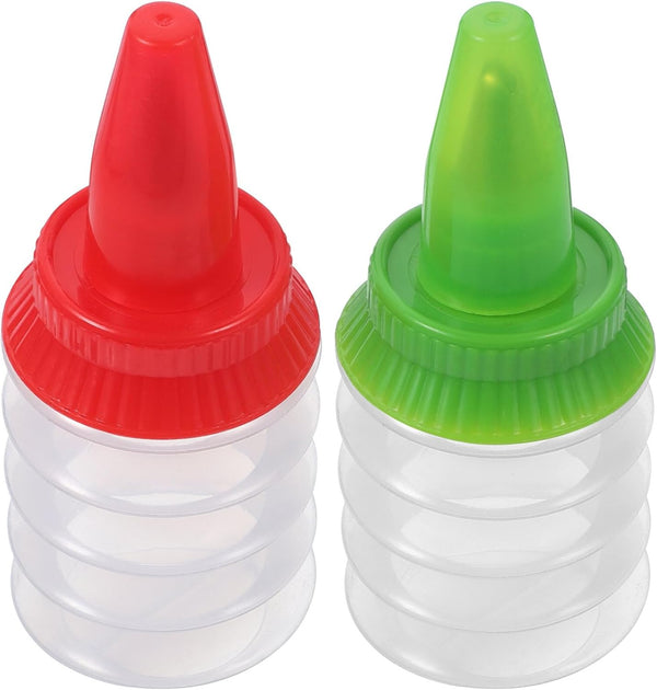 ABOOFAN 2 Pcs Cookie Icing Bottles, Squeeze Writer Bottles with Couplers and Stainless Steel Tips for Decorating