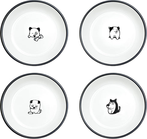 Cute Cartoon Dog Ceramic Seasoning Dishes, Sauce Dish, 5'' Dipping Bowl for Kitchen