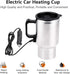 Keenso 12V Electric Car Cup Travel Heating Cup, 450ml Stainless Steel Electric Kettle Coffee Mug Heater