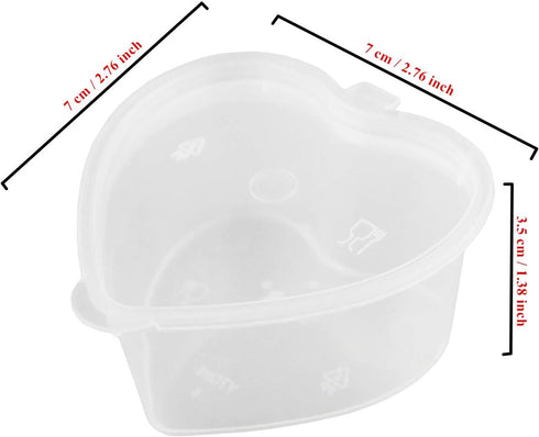 24 Pieces Heart Shaped Slime Storage Containers - 2.4 oz Transparent Small Plastic Box with Hinged Lids