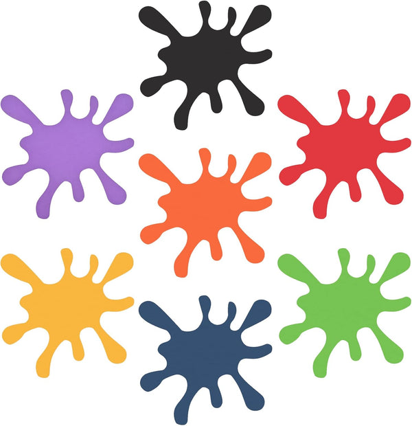 42 Pcs Colorful Paint Splatter Cutouts, Art Painting Party Decorations for Birthday Party and School Bulletin Board