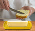 Butter Dish with Lid, Ceramic Sunflower Butter Keeper for Countertop, Large Covered Butter Tray, Farmhouse Butter Dish
