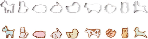 Fox Run Mini Animal Cookie Cutters, Metallic, 0.75 x 1.5 x 1 inches