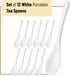 BTaT- Tea Spoon, Set of 12, White Porcelain, Espresso Spoons, Ceramic Spoon, Ceramic Spoons, Ceramic Teaspoon, Ceramic Spoons Small, Spoon for Tea, Tea Spoon for Loose Tea