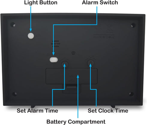6 inch Analog Alarm Clock, Silent Non Ticking Small Clock with Night Light, Battery Operated Simply Design for Bedroom