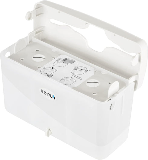 EZbrnd Countertop SLIMFOLD Hand Towel Dispenser - Kitchen/Bathroom/Office/RV/Airbnb Guest Towel Holder, White