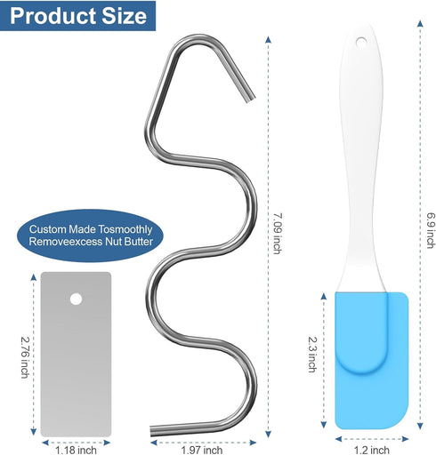 Wihteuy 2025 Peanut Butter Stirrer, Stainless Steel Peanut Butter Mixer Tool, Belongs To Professional Peanut Butter