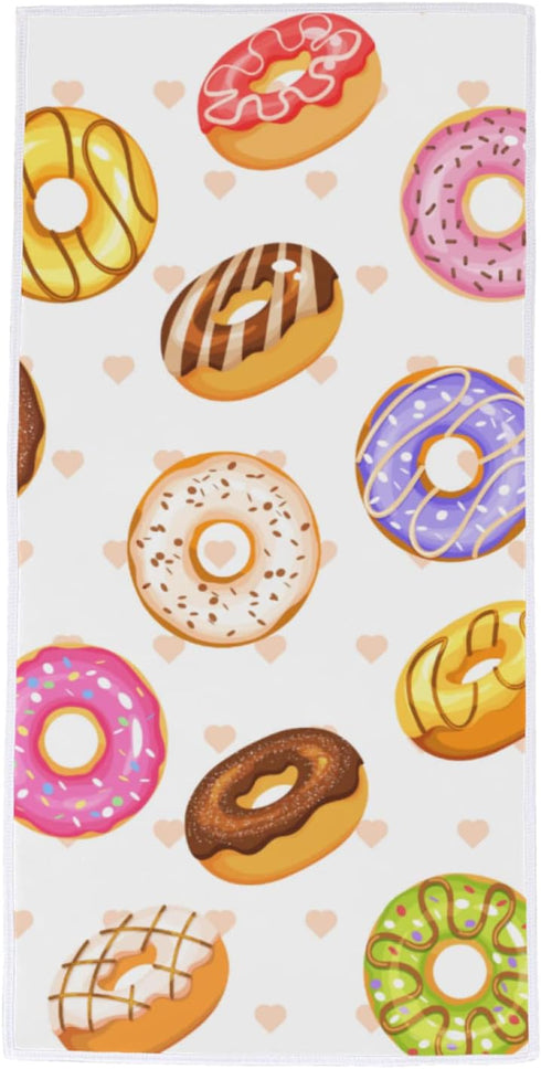 AUUXVA Hand Towels for Bathroom, Kitchen Towels, Colorful Donut Face Towel for Gym/Hotel/Spa/Salon, 30"x15"