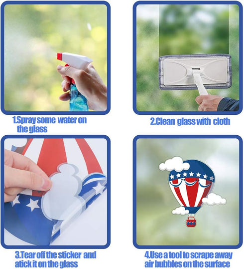 CCINEE 4th of July Window Cling, Patriotic Window Sticker USA Independence Day Decal for Home Decoration (100PCS)