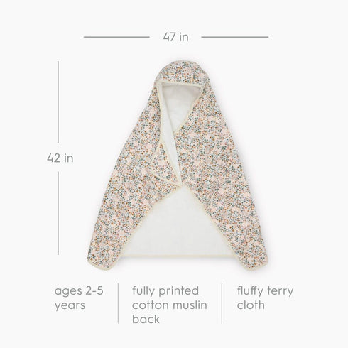 1-6 Little Unicorn Hooded Bath Towel | Absorbent Cotton & Terry Blend | Larger Size for Baby & Toddlers, Years (Pressed