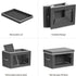 Storage Bins with Lids, Fabric Storage Boxes with Lids, Collapsible Organizers for Clothes, Towels, Books, 3 Packs, Grey