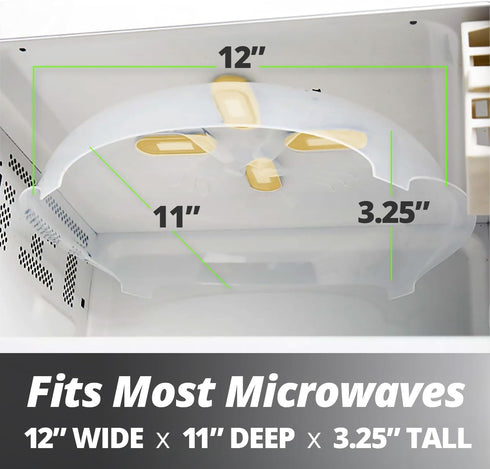 Clear Magnetic Microwave Cover for Food | Splatter Cover with Steam Vents | BPA-Free Dish Cover | Dishwasher Safe |