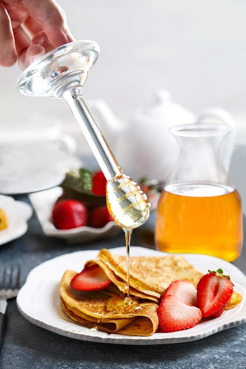 14 Mkono Honey Dispenser Glass Honey Pot Honey Jar with Dipper Sticks and Lid Cover Honey Containers Holder for Home