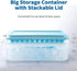 ARTLEO Ice Cube Tray with Lid and Bin for Freezer, 55 Trapezium Easy Release Ice Cube Tray with Cover, Storage
