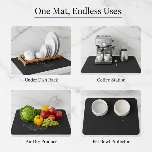 12" 18" Countertops Counter Dish Drying Mat Super Absorbent x Coffee Mat for Non-Slip Drying Mat for Kitchen Easy