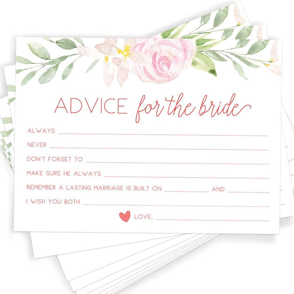 Printed Party Advice and Wishes for the Mr and Mrs Wedding Advice