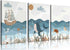 SUAXTCCR 3Pcs Nautical Nursery Canvas Wall Art Blue Beach Animal Wall Decor