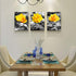 Canvas Wall Art - Black and White Yellow Rose Flowers Paintings - 12" x 16" - 3 Pieces Framed Modern Office Home Decor