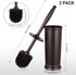 Set: 2 Pack Bronze1 HAMITOR Toilet Bowl Brush Holder Modern Deep Cleaning Bathroom Toilet Scrubber with Caddy for rv
