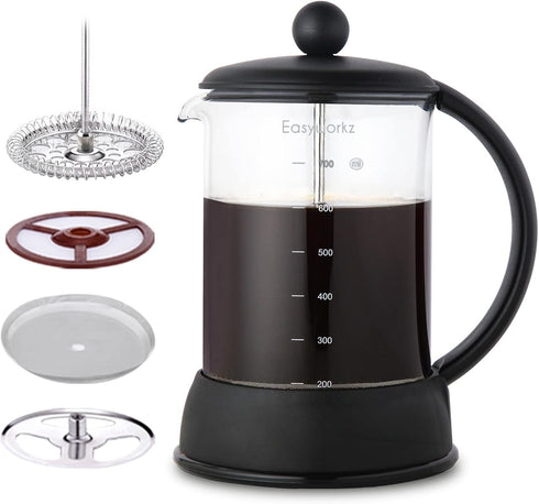 Easyworkz Eclipse French Press 27 oz Coffee Maker with Borosilicate Glass for Tea