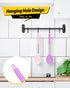 Pack of 2 Large Silicone Cooking Spoons, Non Stick Solid Basting Utensils for Mixing and Serving (Pink-Purple)