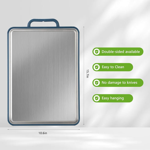 Yarrggu 15.7 10.6 Inches Titanium Cutting Board for Kitchen, Titanium & PP Double Sided Cutting Board with Deep Juice