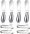 Spreader Knife Set, 8-Piece Cheese and Butter Spreaders, Mini Serving Tongs, Stainless Steel Multipurpose Knives