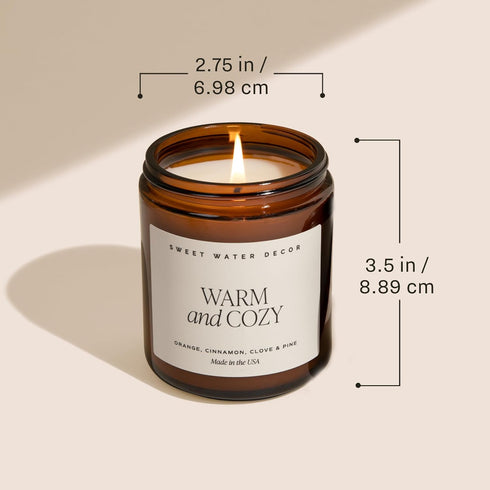 Sweet Water Decor Pumpkin Spice Candle | 9oz Amber Jar with Black Lid, Scented Candles of Pumpkin, Cloves, Buttercream,