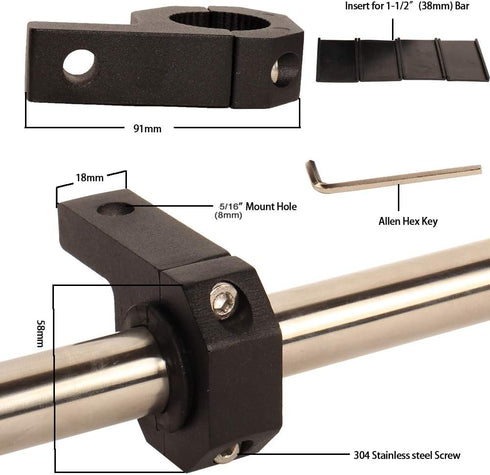 Light Bar Clamp Mount Bracket - 1.5inch 38mm for ATV UTV Motorcycle Bumper (2pcs-1.5" Clamp)