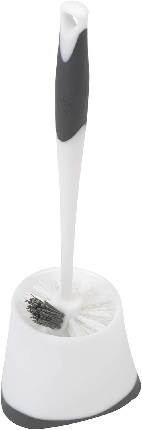 Clorox Under-Rim Toilet Bowl Brush with Corner Storage Caddy, 16 x 5