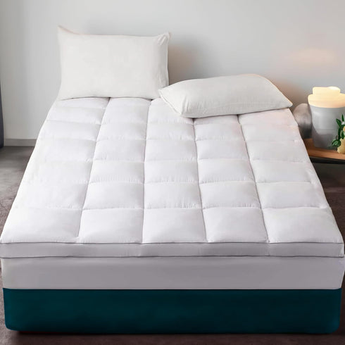 Sleep Mantra California King Adjustable Mattress Cover, White, Vinyl-Free 3D Air Fabric,