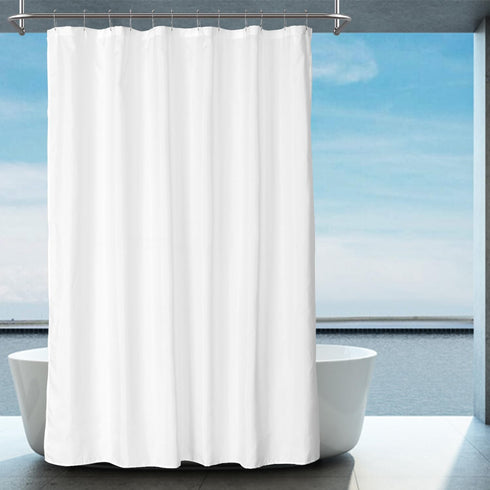 2-Pack Fabric Shower Curtain Liners - Lightweight White Cloth with Magnets, Washable & Water Repellent, 71" W x 72" L
