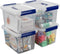 Ggbin 4 Pack 6 Quart Latching Storage Box - Small Lidded Storage Container Bin with Handle, Clear