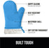 Gorilla Grip Heat and Slip Resistant Silicone Oven Mitts Set, 14.5 in, Soft Cotton Lining, Waterproof, BPA-Free, Extra Long Thick Gloves for Cooking, BBQ, Kitchen Mitt Potholders, Aqua by Gorilla Grip