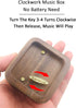 Sinzyo Vintage Wood Carved Mechanism Musical Box, Wind Up Music Box Gift for Christmas, Merry Go Round of Life