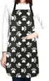 Dog Animal Paws Print Waterproof Apron for Adults, Chef Bib with Roomy Pocket for Kitchen BBQ Crafting