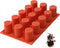 TOPYS 15 Cavities Cylindrical Fondant Silicone Mold, DIY Cylinder Pastry Cupcake Jelly Mousse Pan