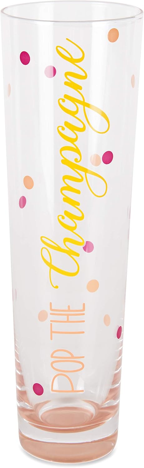 Pavilion Gift Company Clear Pop Champagne Flute, 8 oz, Yellow, Orange