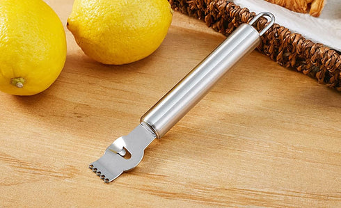 Stainless Steel Lemon Zester Grater with Channel Knife, Citrus Orange Peeling Tool, Fruit Peelers