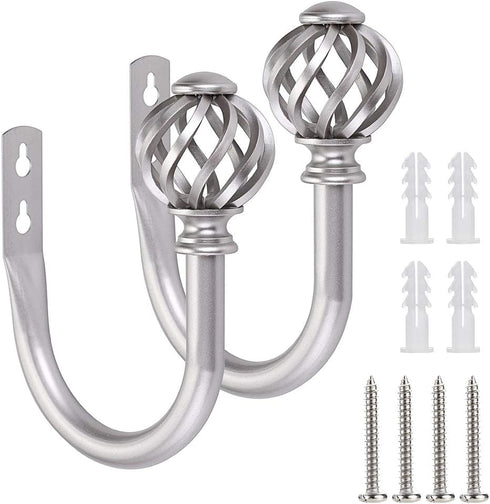Sumnacon Set of 2 Metal Curtain Holdbacks, Decorative Wall Mounted Drapery Tiebacks with Screws for Bedroom Livingroom