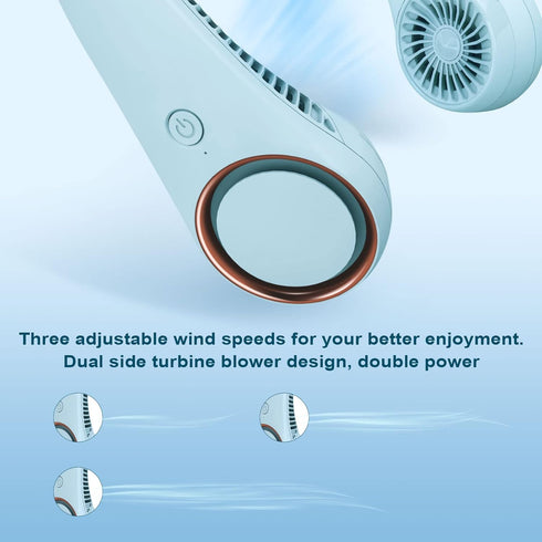 CIVPOWER Neck Fan, Portable Personal Cooling Rechargeable Bladeless Fan, Hands-Free Design for Men Women